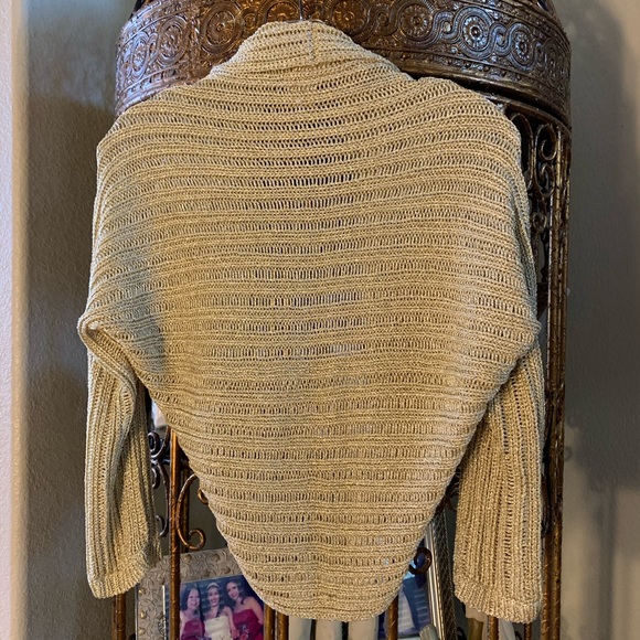 White House Black Market Gold Sparkle Shrug - Picture 3 of 3